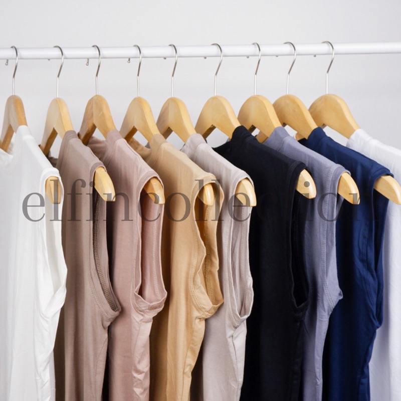 Manset Baju Kutung Turtleneck | Inner Tanpa Lengan Kaos Rayon Premium | Manset Dalaman Wanita Kutung Adem Strech Antibau | Manset Yukensi | Manset Lekbong