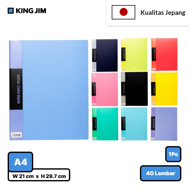 

King Jim Clear File Color Base 40 Pocket A4 132CW-A4 / Clear Holder