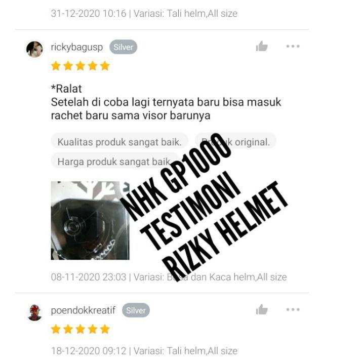 PAKET sparepart NHK GP1000, busa helm Custom GP1000, NHK GP 1000 kaca helm GP1000, NHK GP 1000 tali 