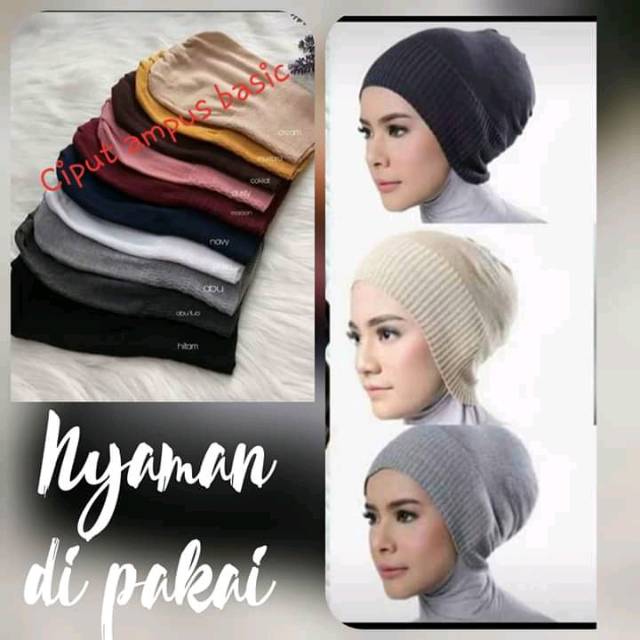 Ciput Rajut anpus anti pusing / Ciput Clasic / Daleman Kerudung / Inner Hijab