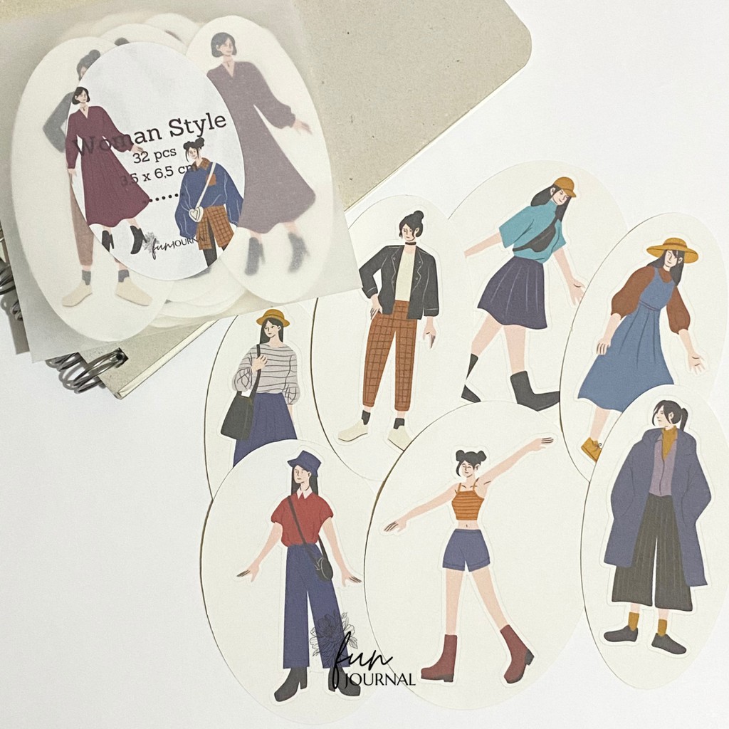 

WOMAN STYLE STICKER STIKER PACKAGE UNTUK JOURNAL JURNAL PLANNING PLANNER SCRAPBOOK DIY BUJO