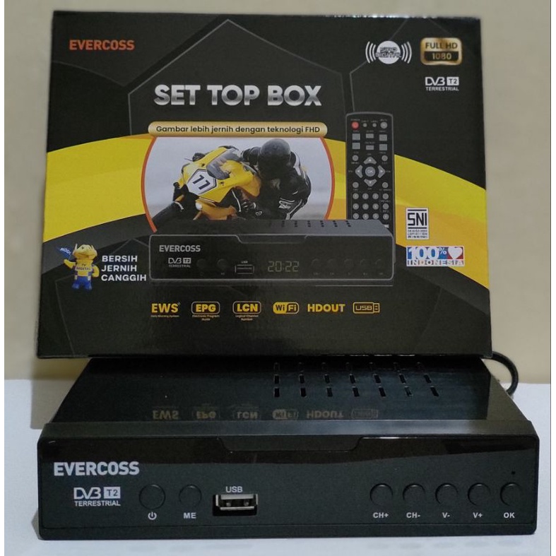 set top box set top box DVB-T2 TV digital Evercoss, SNI oirginal grosir semua tv lengkap digital berkualitas N0P4