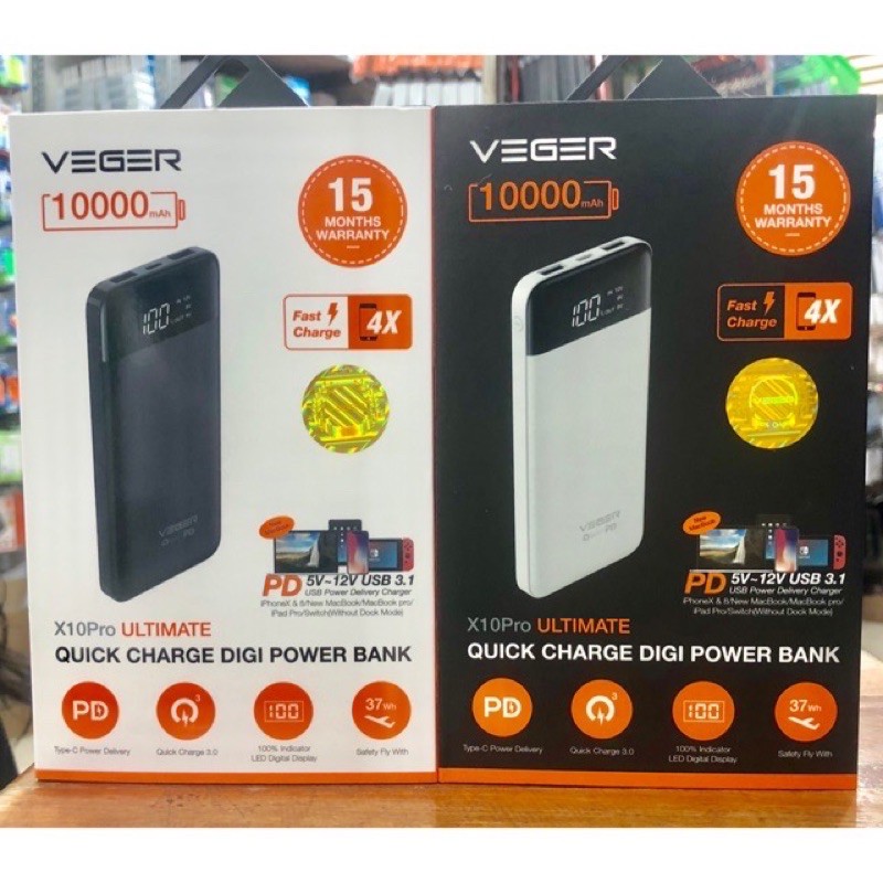 power bank VEGER X10pro ultimate 10.000 MAH fast chager 3.0.amper