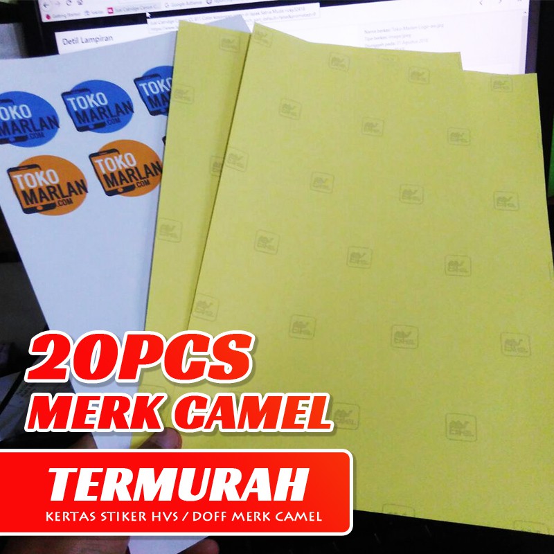  Kertas  Sticker Stiker  HVS Doff  F4 A4 Isi 20 Lembar 