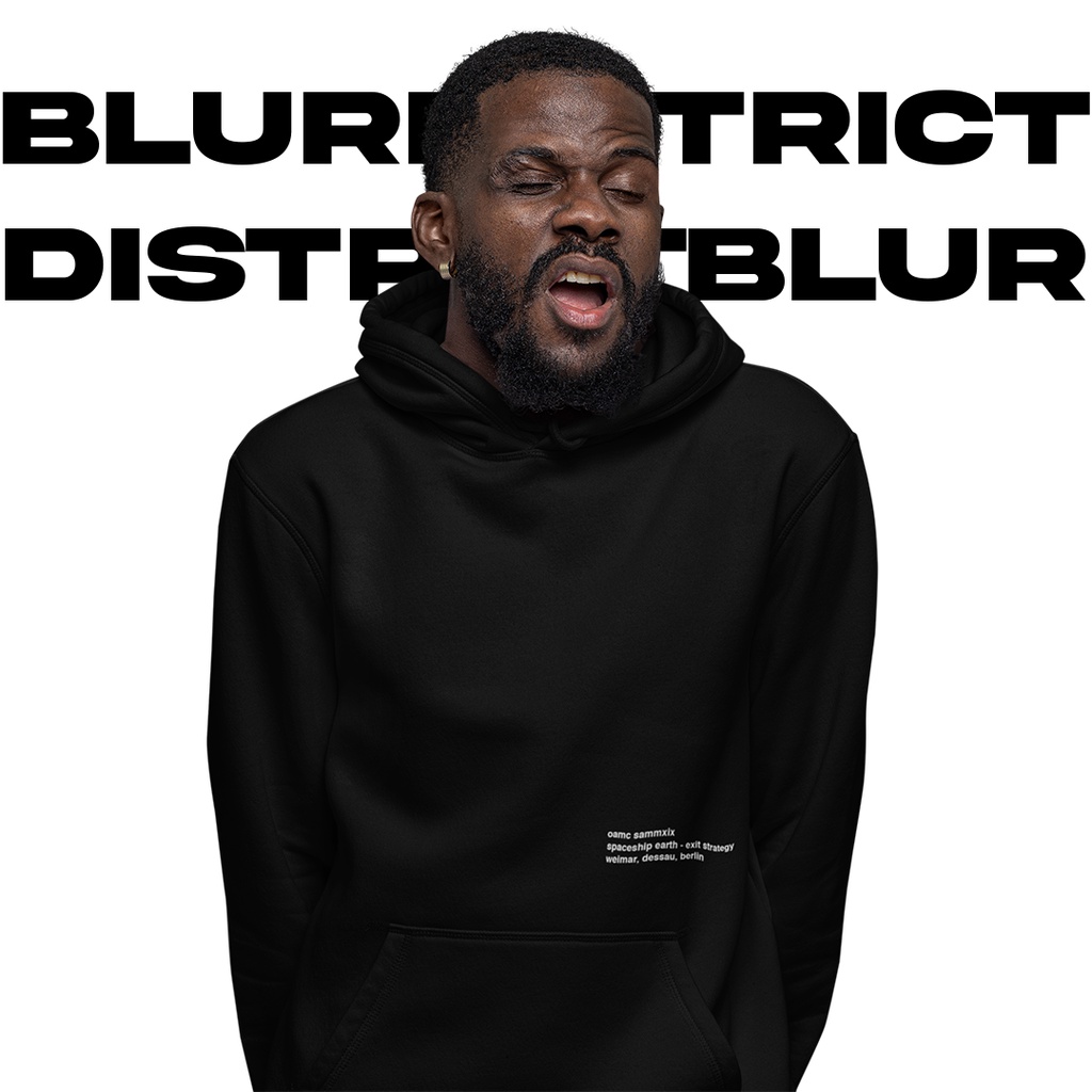 BlurDistrict Hoodie OAMC Hoodi Hitam Sweater Pria Wanita Sweter Hudi