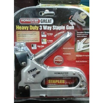 

Staple Gun 3 Way Homaster Heavy Duty / Staples Tembak