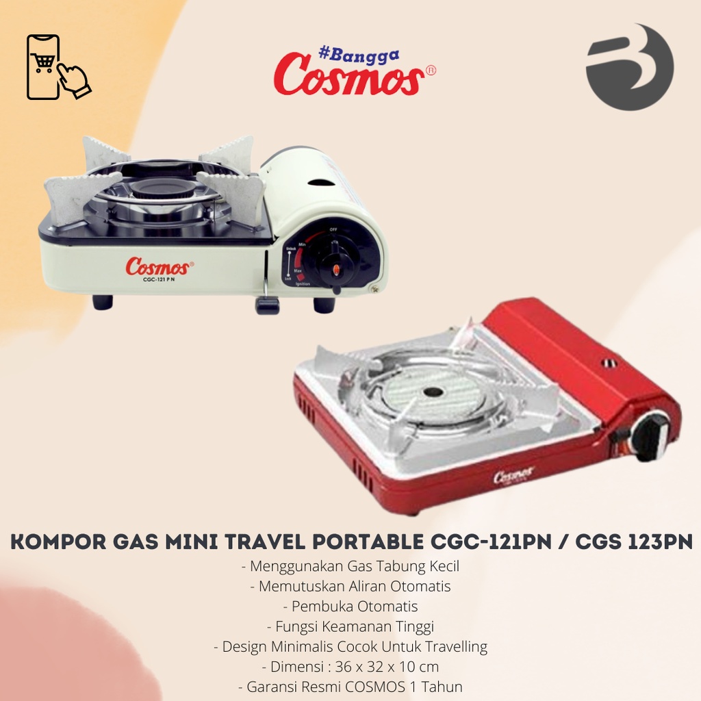 COSMOS Kompor Gas Mini Travel Portable CGC-121PN / CGS 123PN