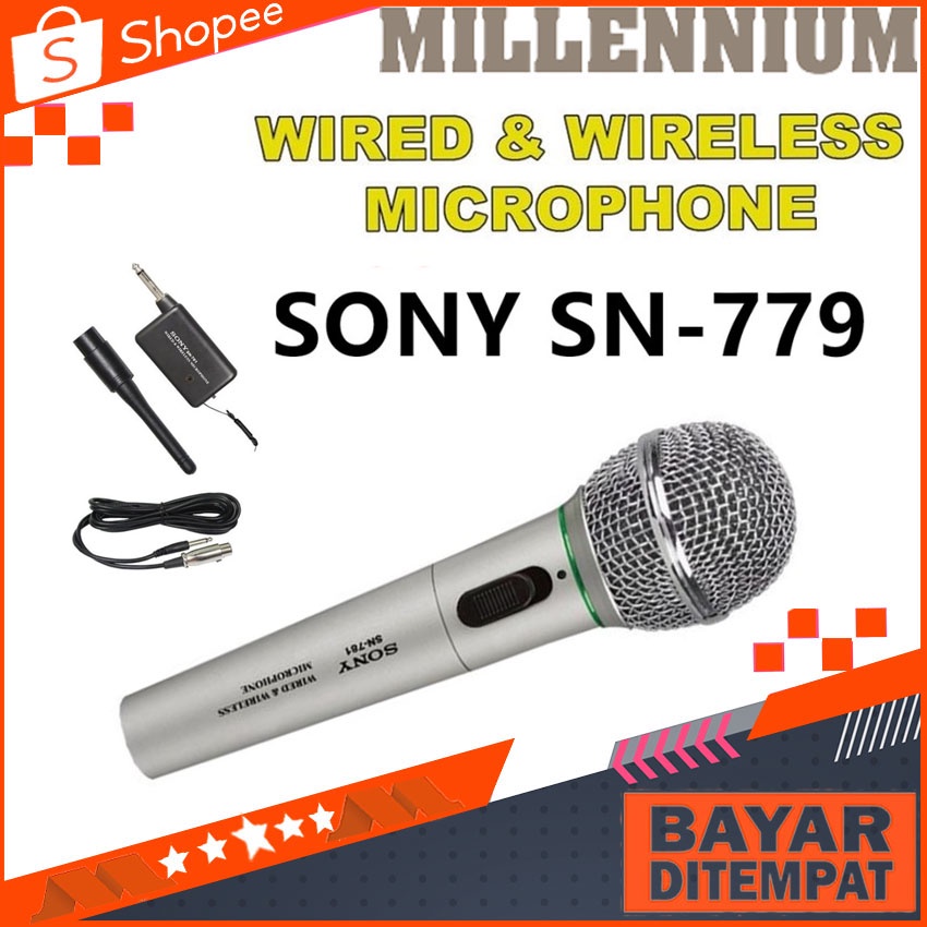 Mic Wireless Sony SN 779 Mikrofon Kabel Dan Wireless