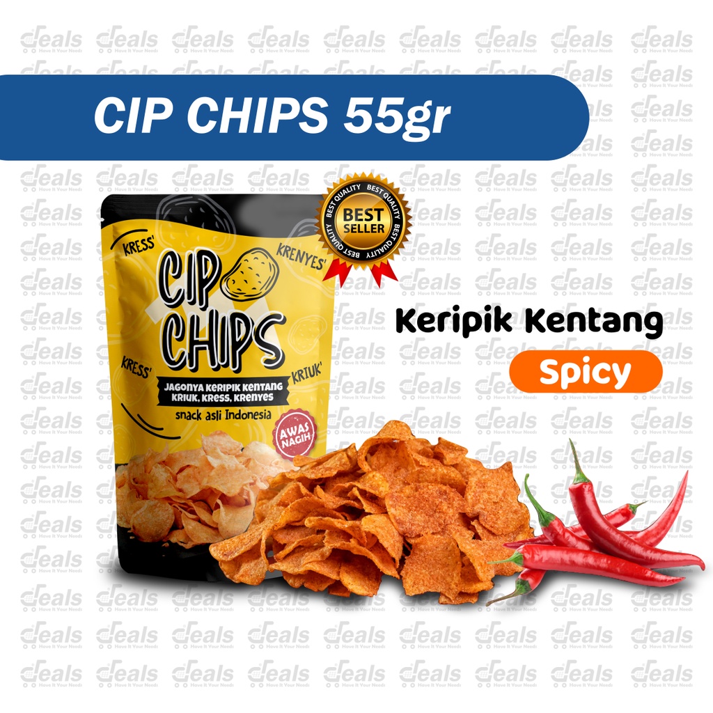 

CIPCHIPS SNACK CEMILAN KERIPIK KENTANG CHIPS BIKIN NAGIH Bumbu BBQ, Balado, Jagung Bakar, Cheese 55gr