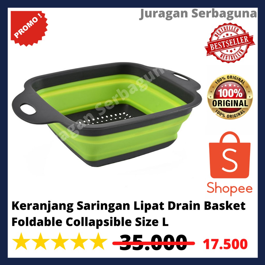 Keranjang Saringan Lipat Drain Basket Foldable Collapsible Size L