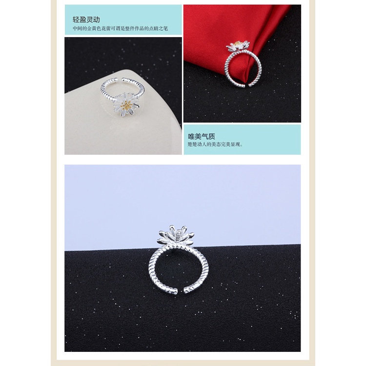 Cincin Perak 925 Asli Cincin untuk Wanita Cincin Dapat Disesuaikan Bunga Fashion Perhiasan Cincin Perak Cincin Wanita