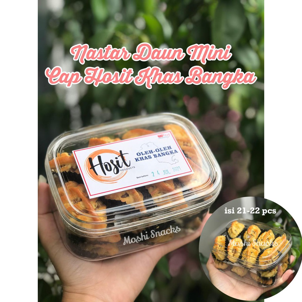 

Kue Nastar Daun Mini isi 21 HOSIT Khas Bangka Tanpa Pengawet / Cookies Nastar Lumer Nanas Nenas Asli