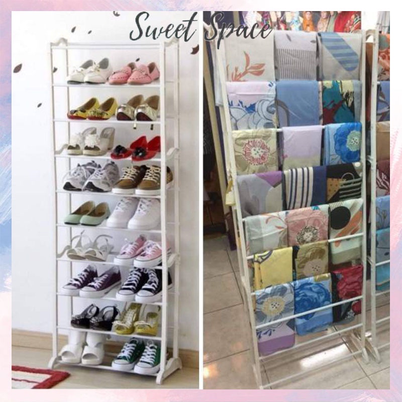 RAK SUSUN 10 TINGKAT | RAK SEPATU JILBAB SERBAGUNA | AMAZING SHOE RACK PORTABLE [SWEETSPACE]