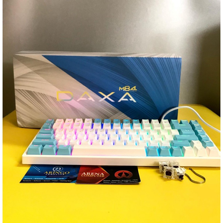 Keyboard Rexus GAMING MECHANICAL DAXA M84 ULTI WHITE - BROWN SWITCH