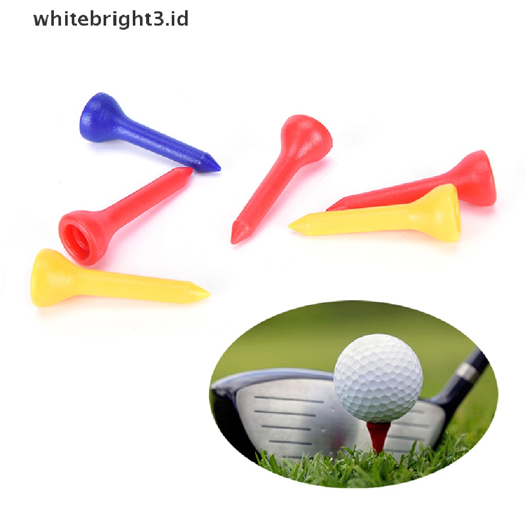 (whitebright3.id) 100pcs Tee Bola Golf Profesional Bahan Plastik Ukuran 36mm