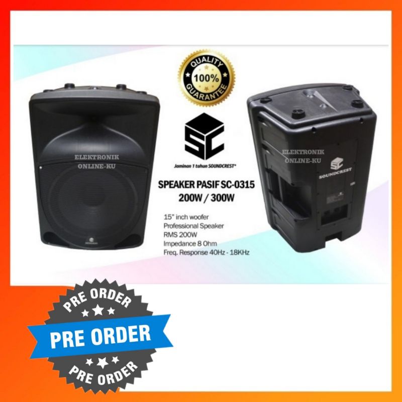 SPEAKER PASIF SOUNDCREST SC0315 15INCH 200WATT ORG