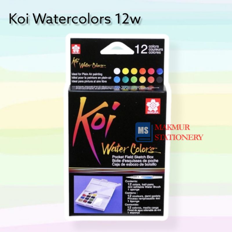 

Koi Watercolor 12 Pocket Field Sketch Box Sakura