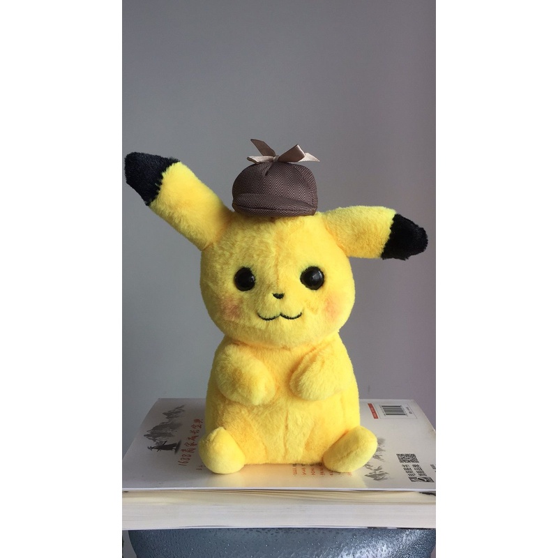 25cm New Movie Pokemon Pikachu Detective Toy Soft Plush Stuffed Figure Kids Gift Toys