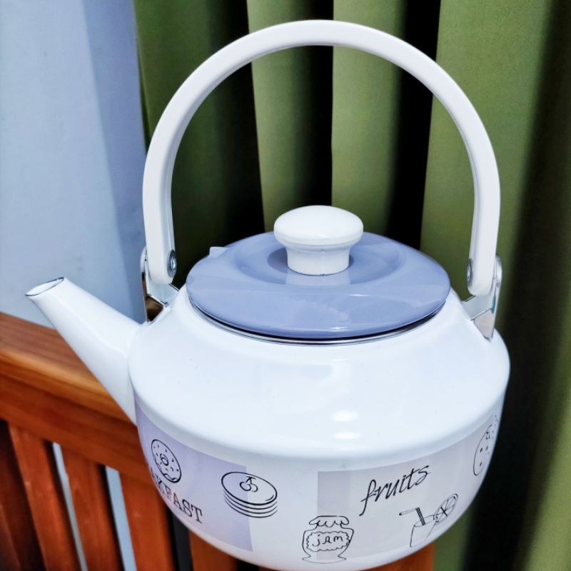 Teko / ceret enamel tebal - 1.5 liter lebih - ori Chefina