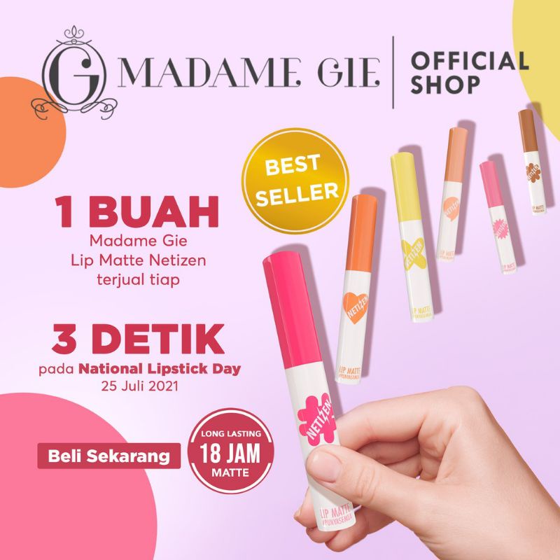 Madame Gie Lip Matte Netizen +62 | Lip Cream Superstay | Lipstick