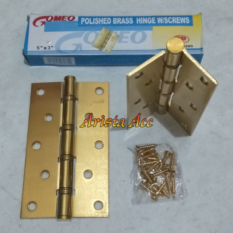 Engsel Jendela / Engsel Pintu Merk. Gomeo Putih dan Kuning Uk. 3&quot;,4&quot;,5&quot; / Inch Murah