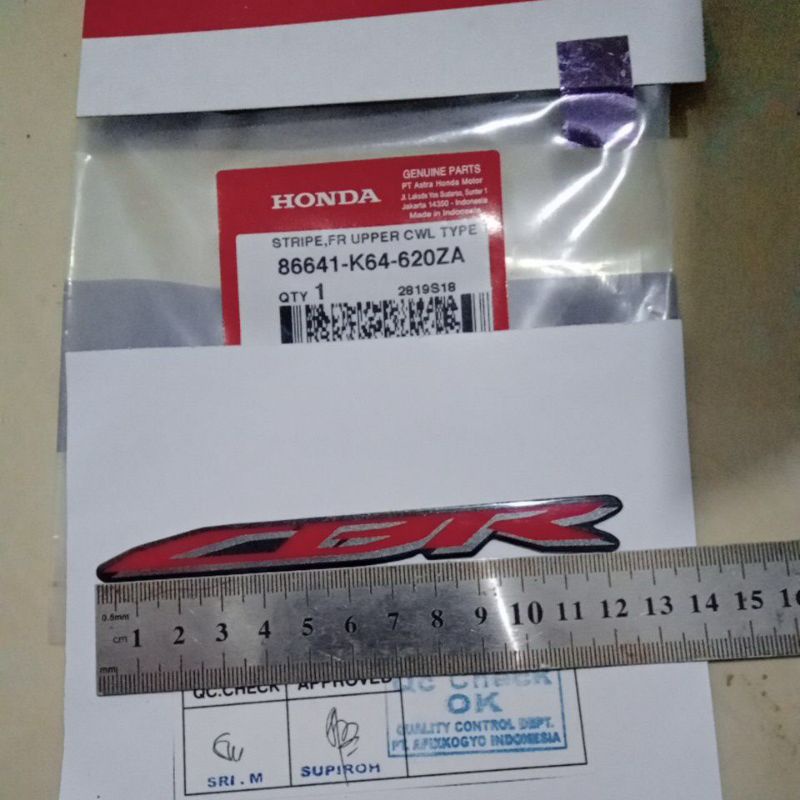 sticker stiker logo tulisan cbr original honda