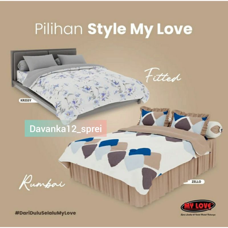 Set Bedcover All New My Love Rumbai UK 180x200 Tinggi 30 / Satu set Bed cover Renda