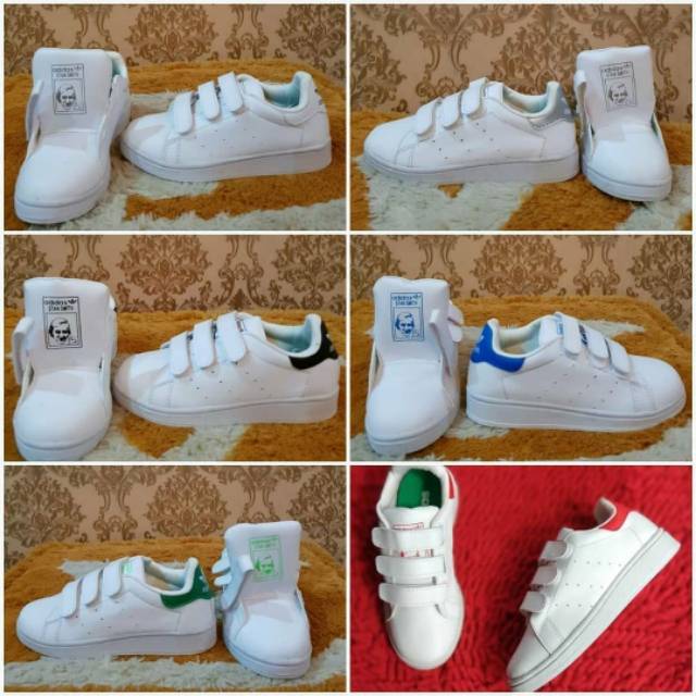 ADIDAS STAN SMITH KIDS IMPORT. SEPATU SNEAKER ANAK ADIDAS STAN SMITH BAGUS MURAH / KADO ANAK