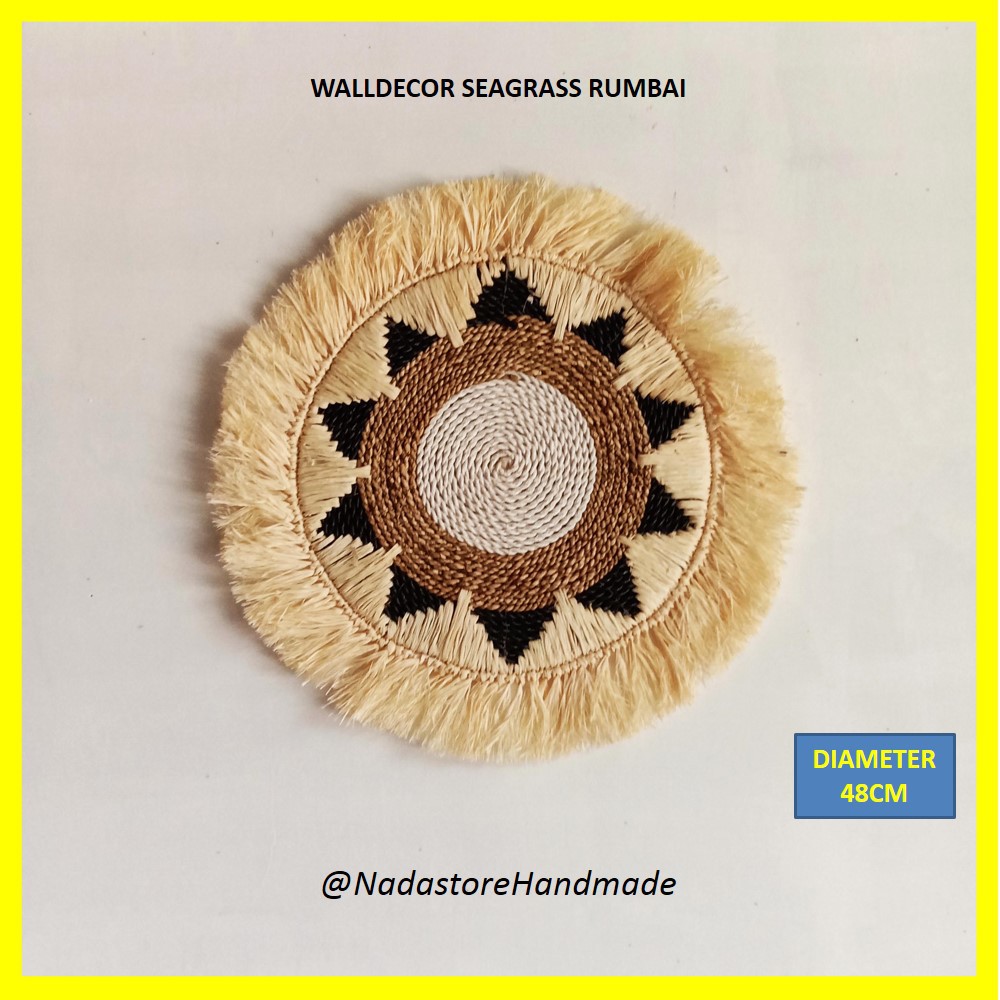 WALLDECOR ANYAMAN ENCENG GONDOK RUMBAI / PLACEMAT ENCENG RUMBAI DIAMETER 50 CM