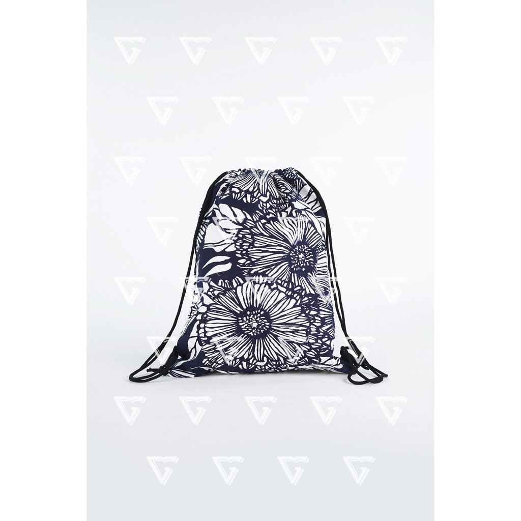 Tas Serut Gymsack Pria Wanita Motif Keren Kanvas Import Korea