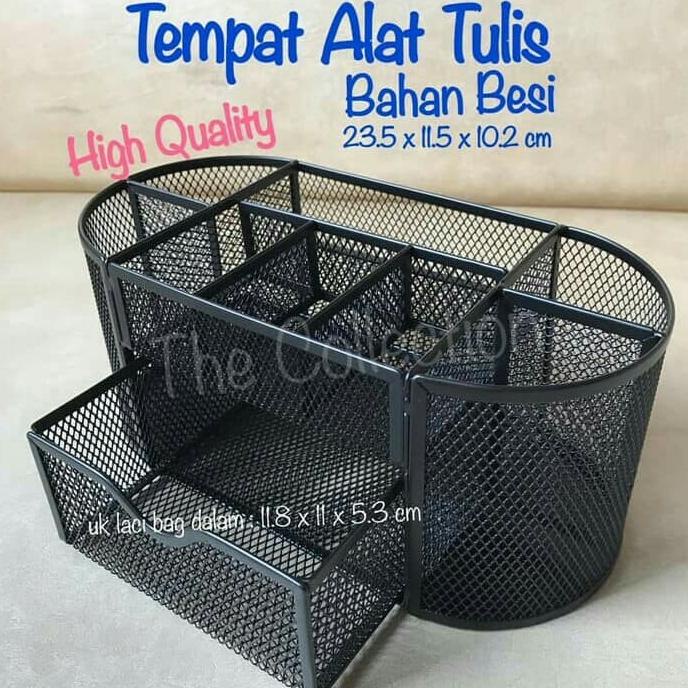 

Office & Stationery | Document Organizer | Tempat Alat Tulis Oval With Drawer Desk Organizer | Best Seller