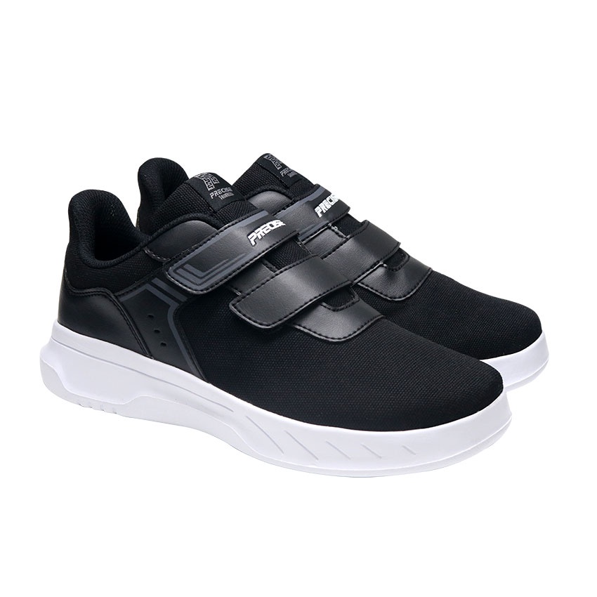 Precise Derell W Sepatu Sneakers Sekolah - Black/White