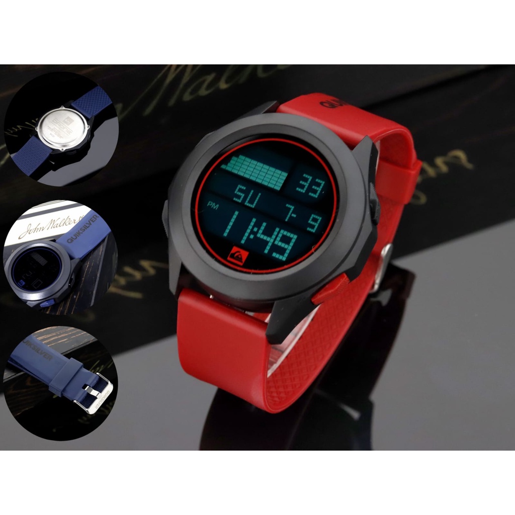 Jam tangan Sporty Quicksilver Digital Rubber Cowok