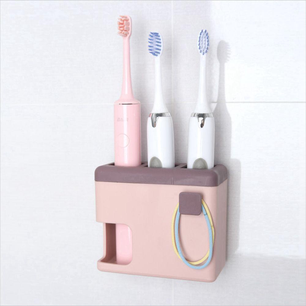 [Elegan] Tempat Sikat Gigi Elektrik Hemat Ruang Punch Free Organisasi Rumah Perekat Rak Penyimpanan Toothbrush Organizer