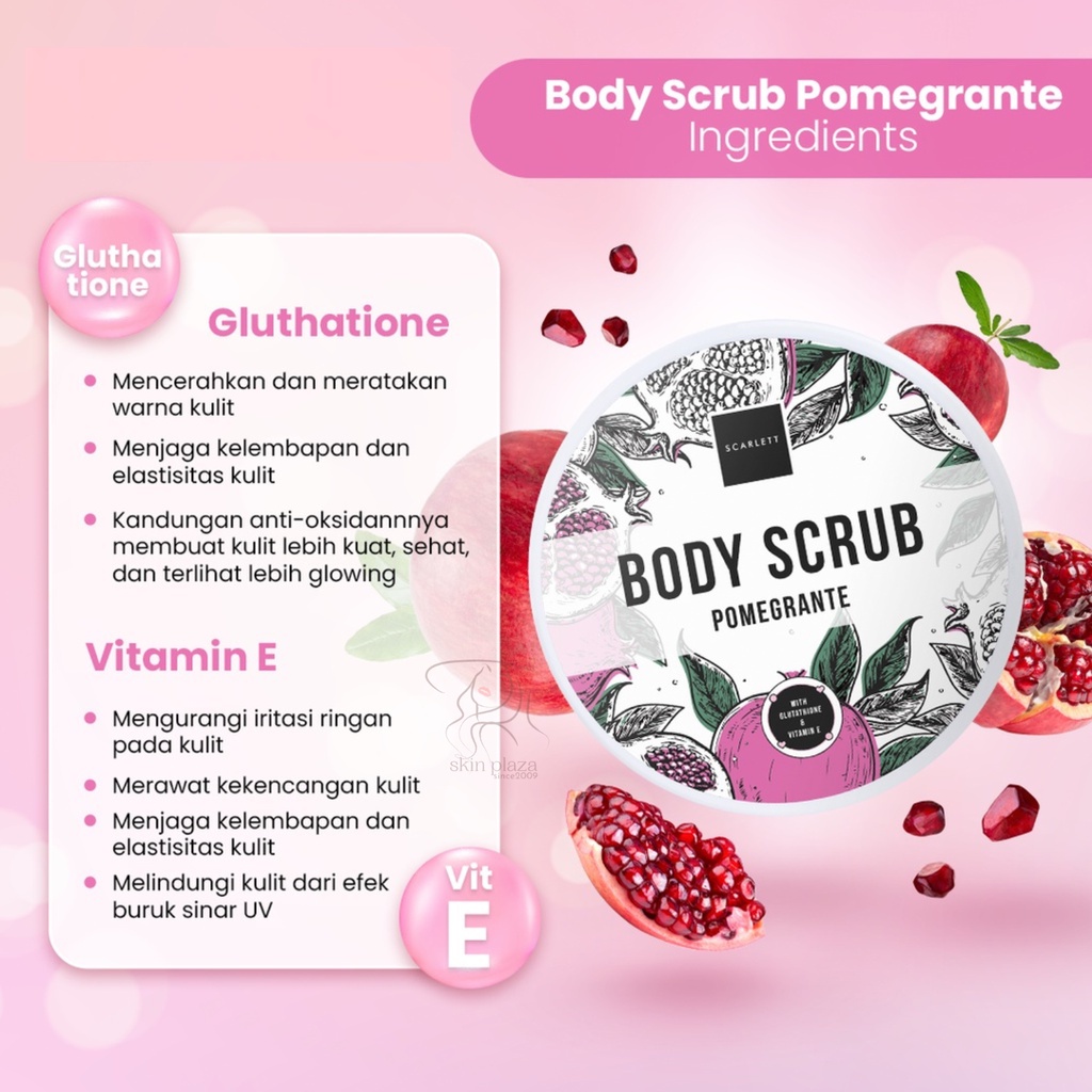 Scarlett Whitening Lulur Body Scrub Pomegrante Romansa Coffee Happy Jolly Charming Loving 250ml