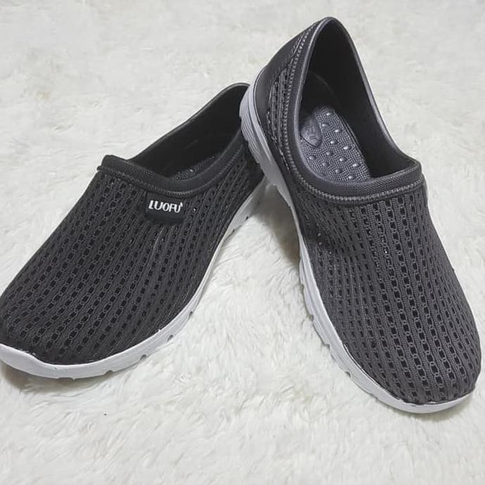 NEW Parkir sepatu pria slip on karet cowok luofu casual import 16182