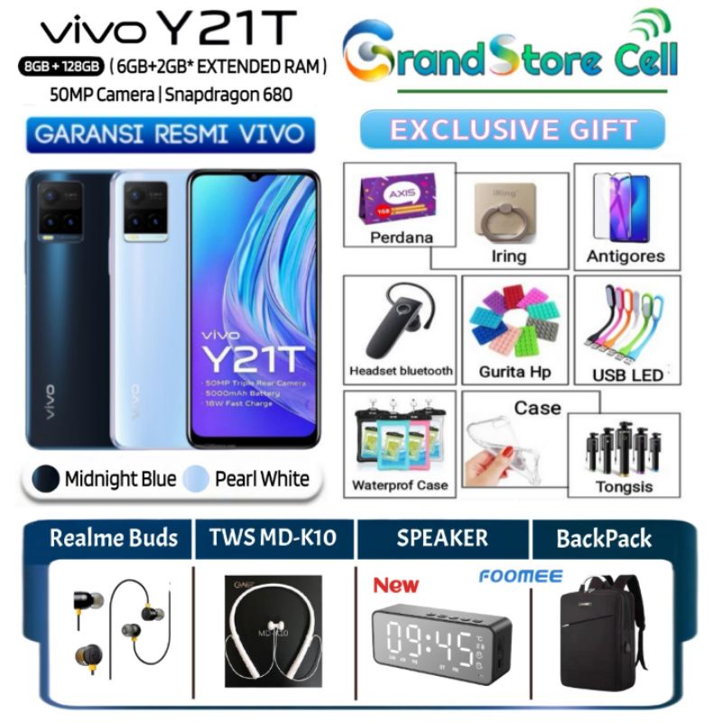 VIVO Y21T 6/128 GB | Y21 T 8/128 GB | VIVO Y21A | Y21 A 4/64 GB GARANSI RESMI VIVO INDONESIA