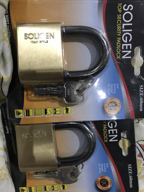 Gembok Soligen Baja Hitam 60 Mm Pendek