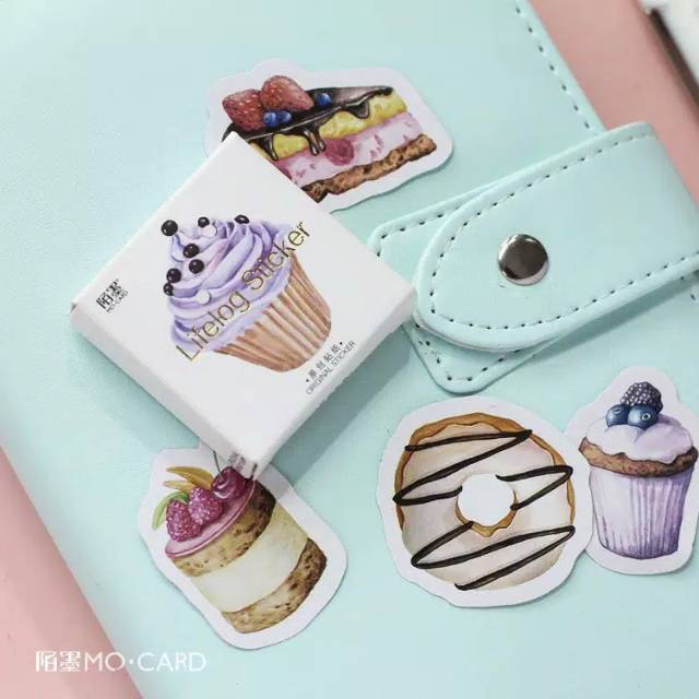 

45pcs stiker motif cupcake cocok untuk journal bujo scrapbook
