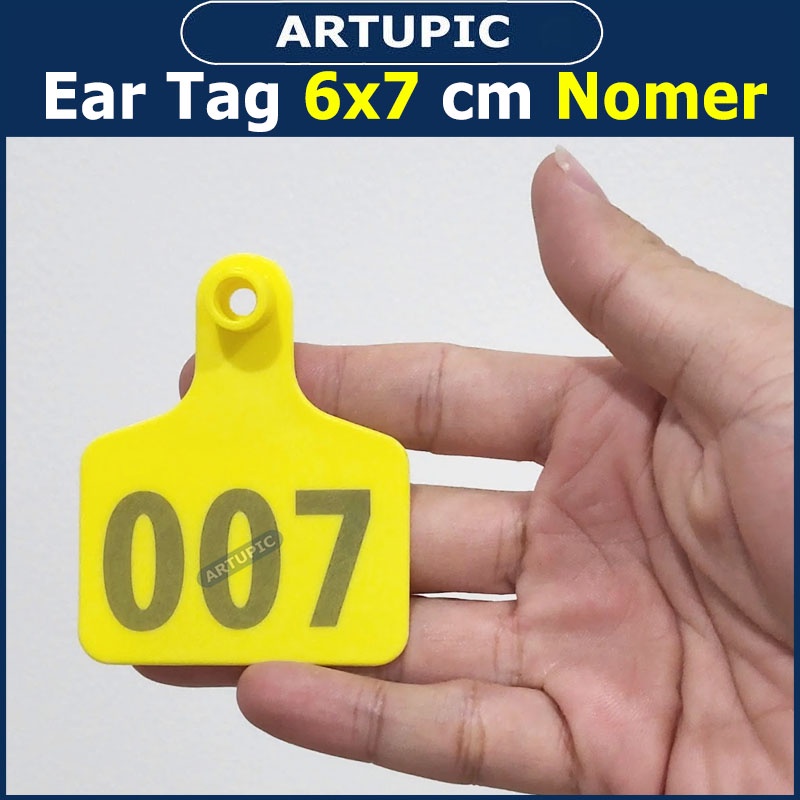 Ear Tag 6x7 cm Nomer Per100 Anting Eartag untuk Babi Sapi Kambing Murah Plastik bisa jadi Kalung Leher Hewan Domba Kuda Kerbau