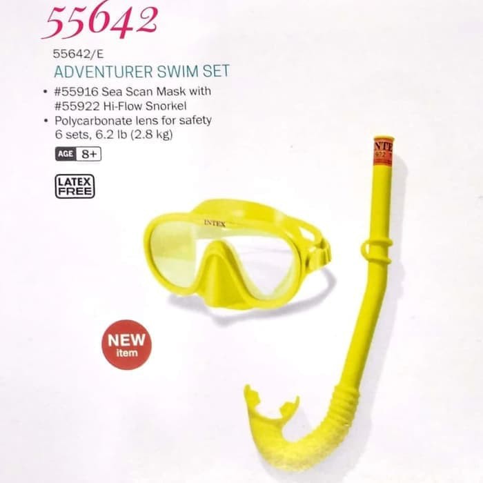 SUPER PROMO Snorkel set INTEX 55642 adventurer swim set snorkeling set