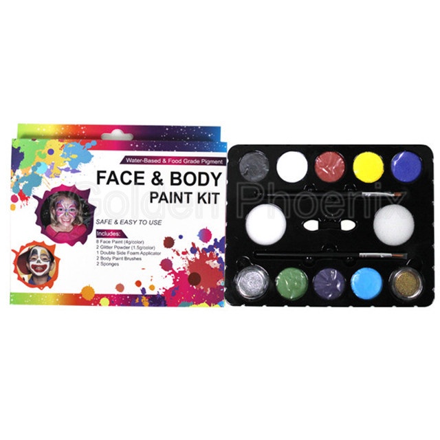 Golden Phoenix Face &amp; Body Paint Kit Set 8