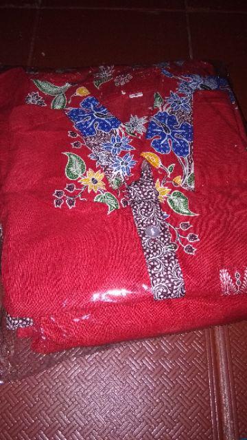 Dress Batik Couple Plus Anak Bunga Biru