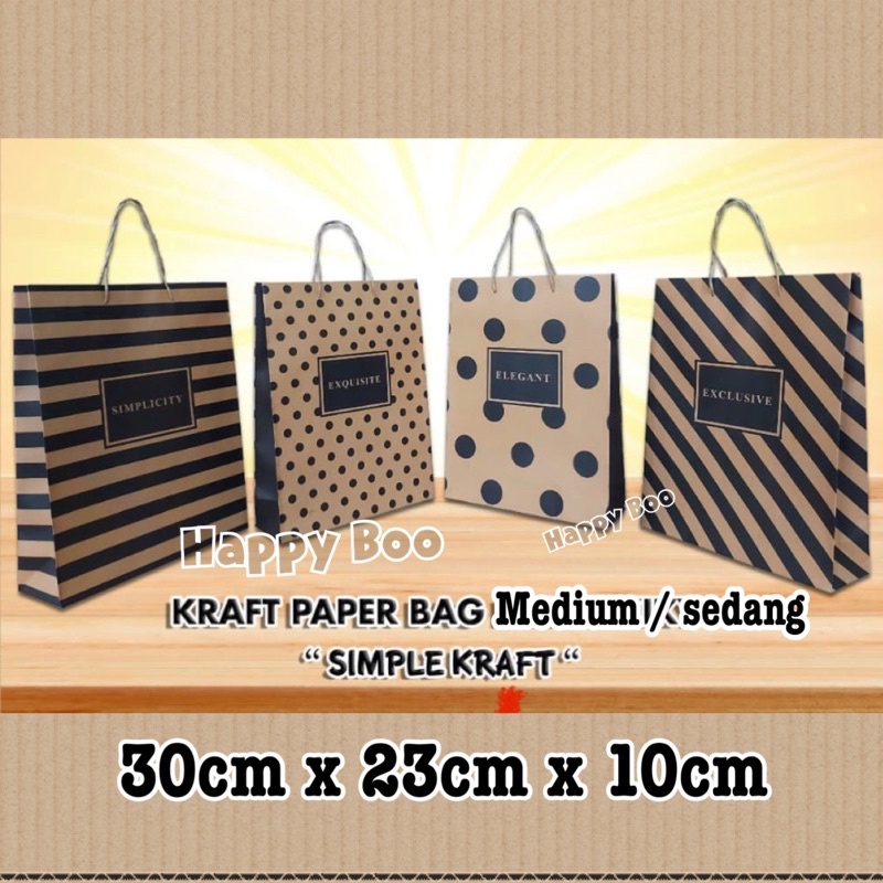 bag paper goodie bag tas kertas gift bag exclusive tali kraft simple kiky murah sedang medium tas kado