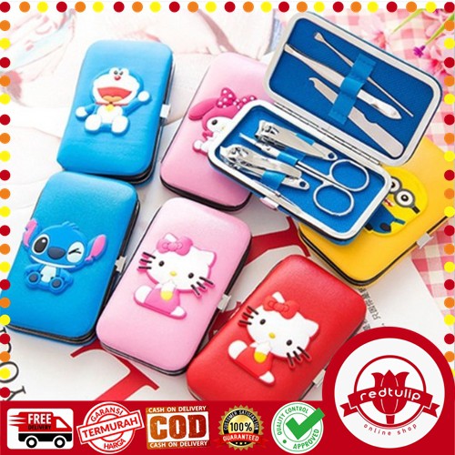 Manicure Pedicure Set 6 in 1 / Set Manicure Karakter Lucu Perawatan Kuku Import