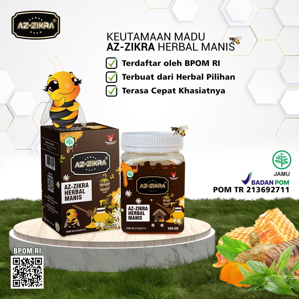 

MADU AZ-ZIKRA 500GR KEMASAN PREMIUM HERBAL MANIS BPOM