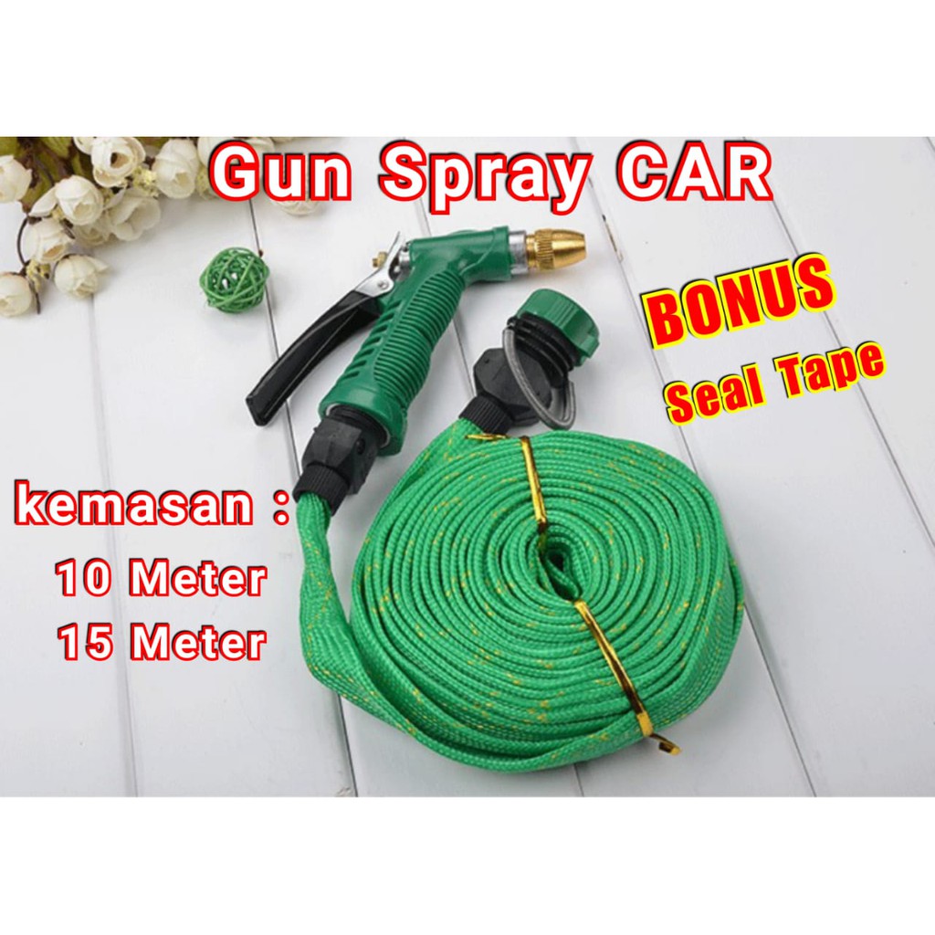 1 SET Gun Spray Hose / Selang + Semprot Air Cuci Mobil / Pencuci Motor / Siram Taman kebun