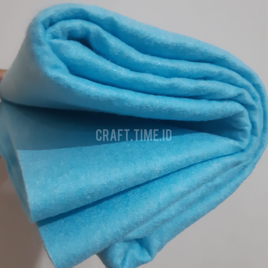 KAIN FLANEL / FELT IMPOR TEBAL 1 METER-BABY BLUE