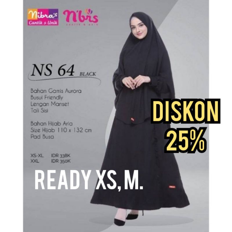 Nibras Syari NS 64 Hitam Size Xs, S Baju Gamis Syari