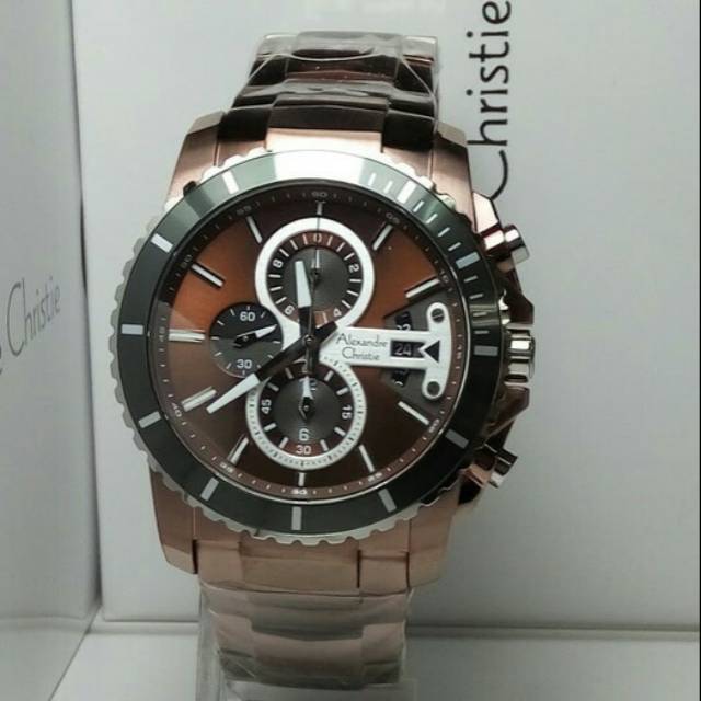 JAM TANGAN PRIA ALEXANDRE CHRISTIE AC6455 ORIGINAL BROWN
